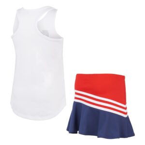 adidas girls Tank & Sport Skirt Shorts Set, White, 4-8 Years US