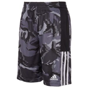 adidas boys' aeroready action camo shorts, black, small (8)