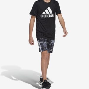 adidas Boys' AEROREADY Action Camo Shorts, Black, Small (8)