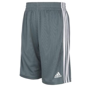 adidas boys adi classic 3-stripe shorts, dark grey, 6 us