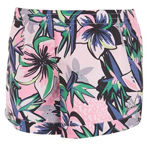 adidas girls' printed woven shorts, light pink, 5