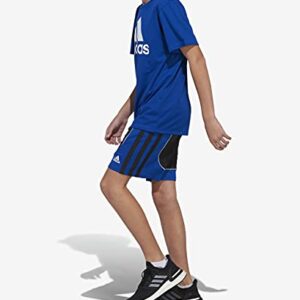 adidas Boys' AEROREADY Basketball Creator Shorts, Black with Team Royal Blue, Small (8)