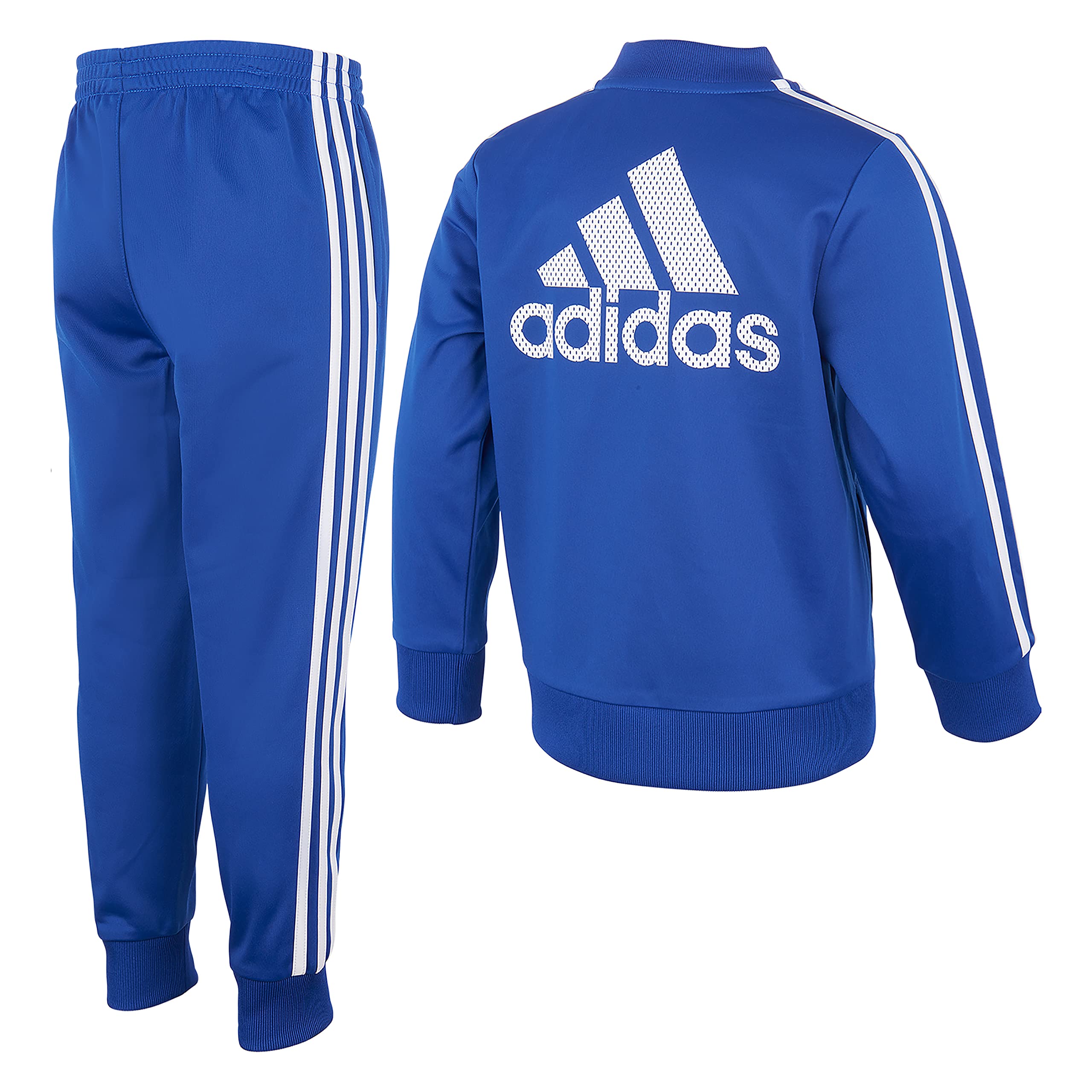 adidas Boys' Zip Front Classic Tricot Jacket and Joggers Set, Team Royal Blue, 6