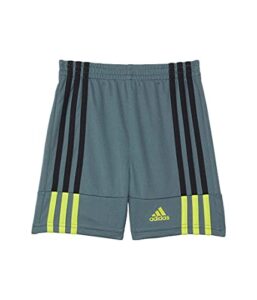 adidas boys' clashing 3-stripes shorts, blue oxide, 7
