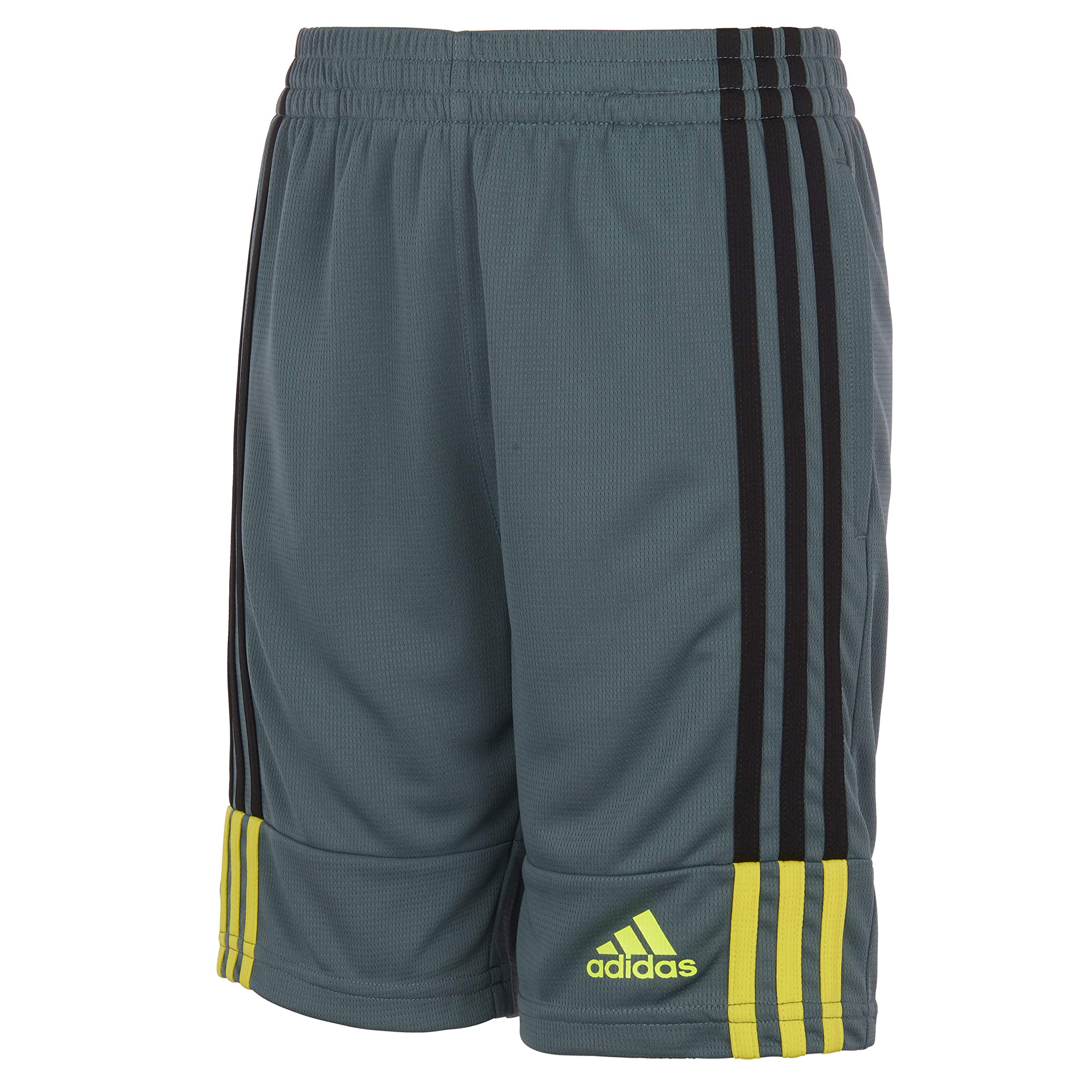 adidas Boys' Clashing 3-Stripes Shorts, Blue Oxide, Large (14/16)