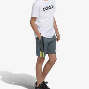 adidas Boys' Clashing 3-Stripes Shorts, Blue Oxide, Large (14/16)