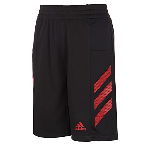 adidas Boys' AEROREADY Pro Sport 3-Stripes Shorts, Black with Vivid Red, X-Large (18/20)