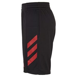 adidas Boys' AEROREADY Pro Sport 3-Stripes Shorts, Black with Vivid Red, X-Large (18/20)