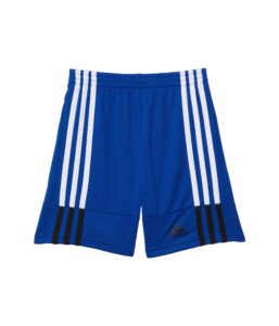 adidas boys clashing 3-stripes shorts, team royal blue, 4-8 years us