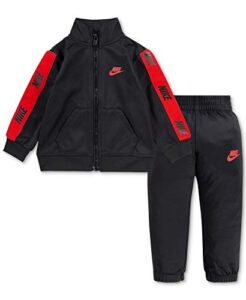 nike baby boy's sportswear track suit tricot two-piece set (infant) black 24 months (infant)