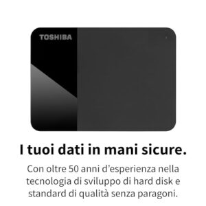 Toshiba 4TB Canvio Ready – 2.5 inch Portable External Hard Drive with SuperSpeed USB 3.2 Gen 1, Compatible with Microsoft Windows 7, 8 and 10, Black (HDTP340EK3CA)