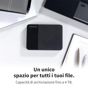 Toshiba 4TB Canvio Ready – 2.5 inch Portable External Hard Drive with SuperSpeed USB 3.2 Gen 1, Compatible with Microsoft Windows 7, 8 and 10, Black (HDTP340EK3CA)