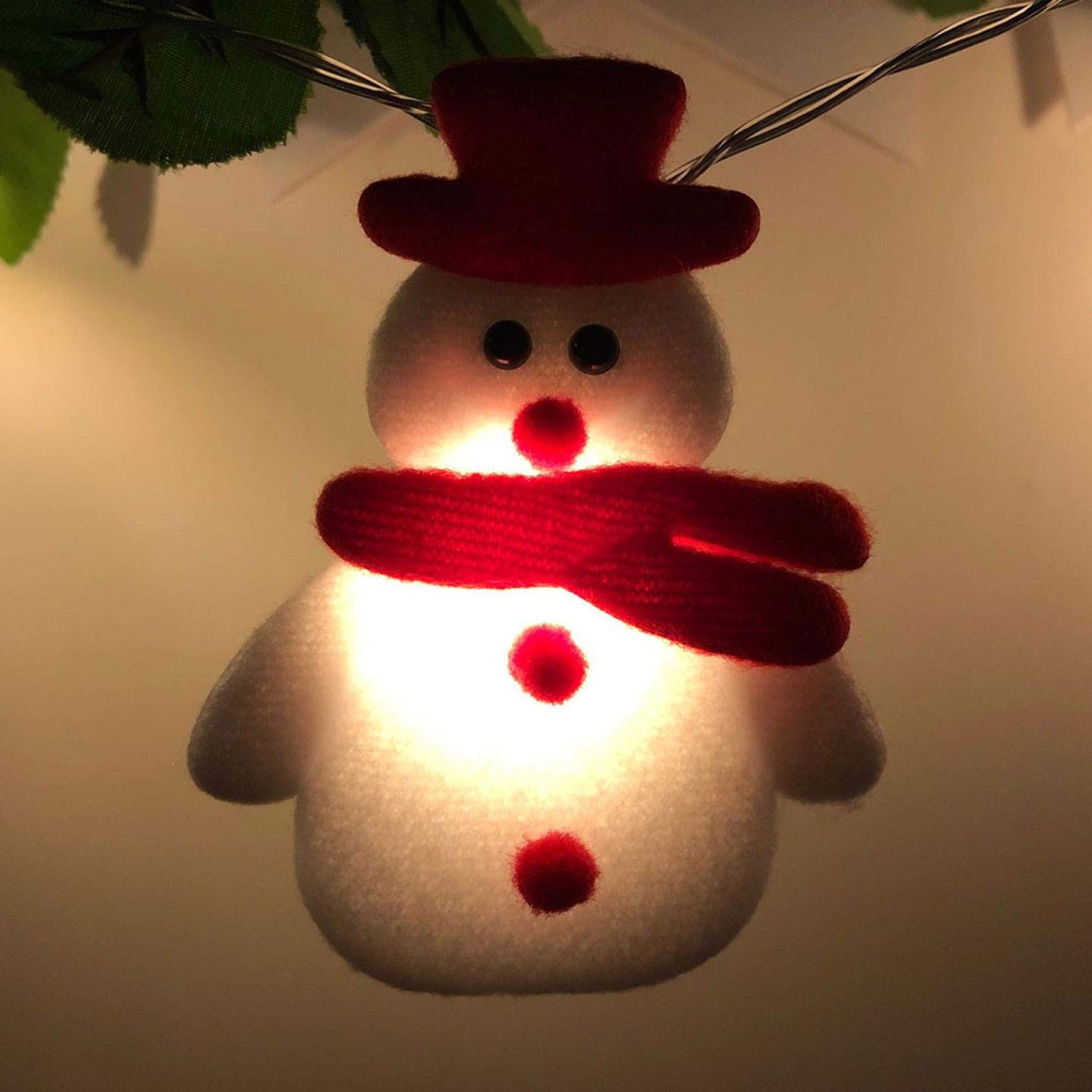 SOOTOP Christmas LED Light Strings Snowman Christmas Tree Holiday Party Home Garden Outdoor Decorative Lamp (B)