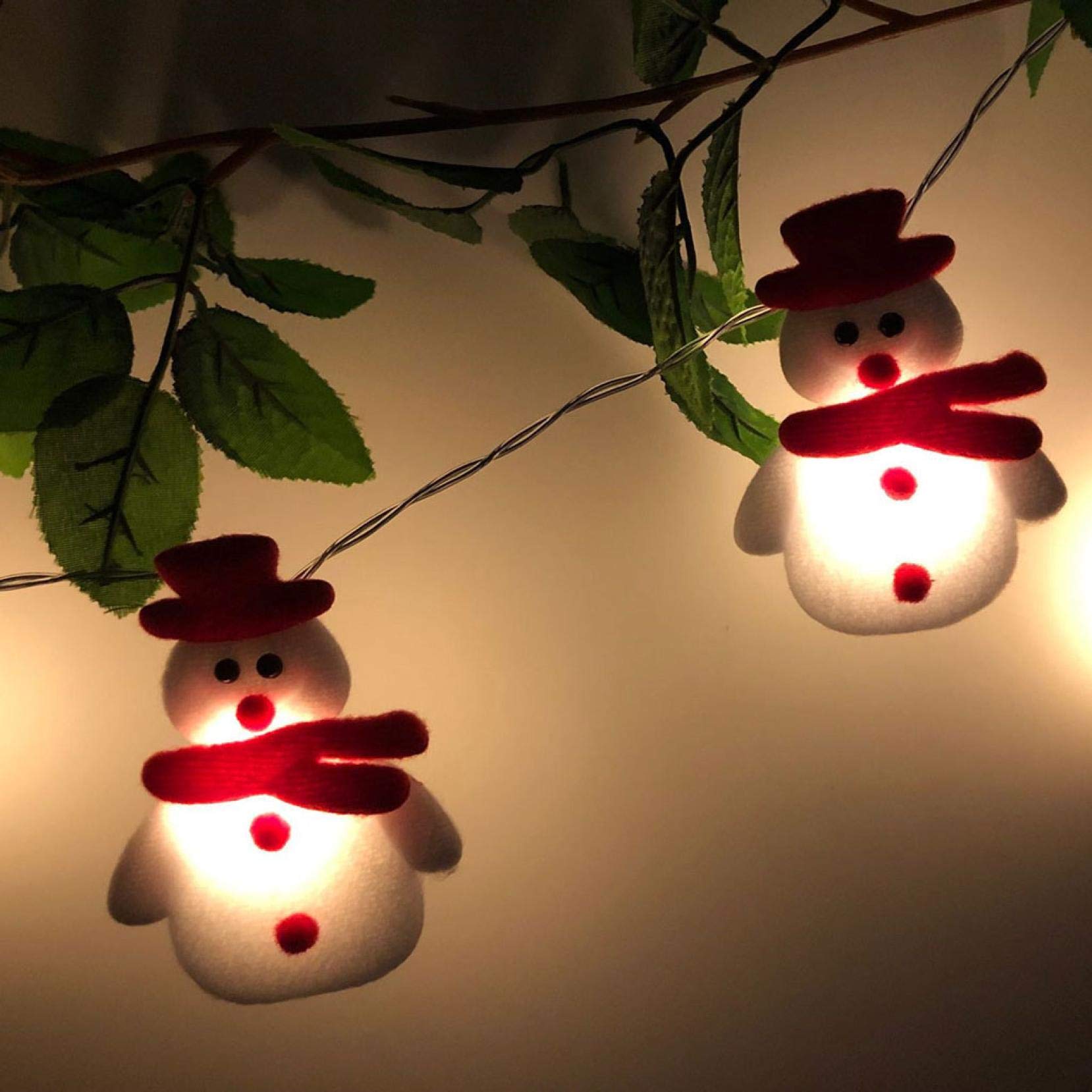 SOOTOP Christmas LED Light Strings Snowman Christmas Tree Holiday Party Home Garden Outdoor Decorative Lamp (B)