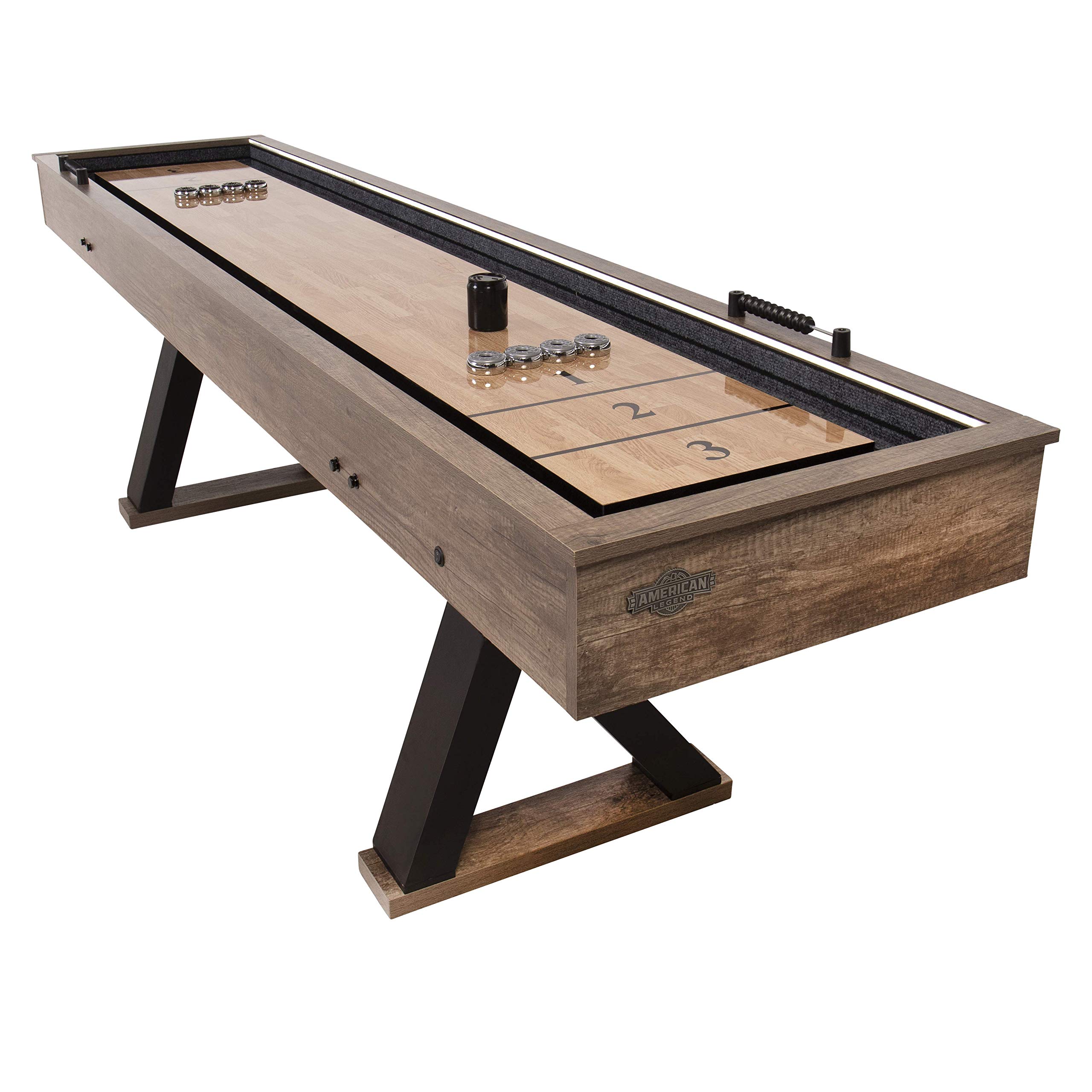 American Legend Kirkwood 9’ LED Light Up Shuffleboard Table with Bowling