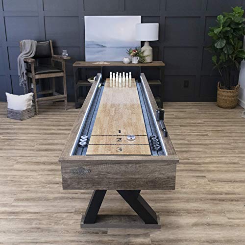 American Legend Kirkwood 9’ LED Light Up Shuffleboard Table with Bowling