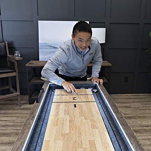 American Legend Kirkwood 9’ LED Light Up Shuffleboard Table with Bowling