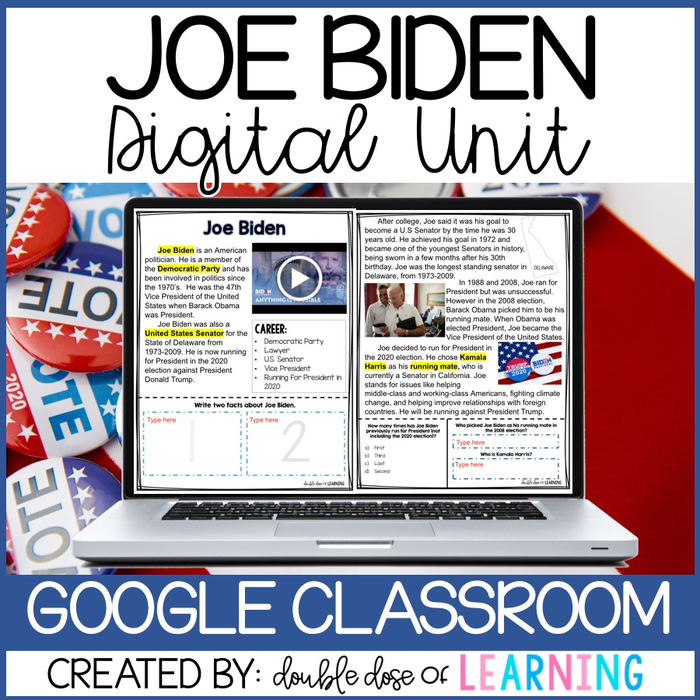 Joe Biden Election 2020 Digital Unit for Google