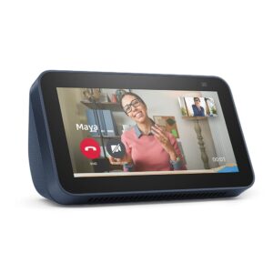 certified refurbished echo show 5 (2nd gen, 2021 release) | smart display with alexa and 2 mp camera | deep sea blue