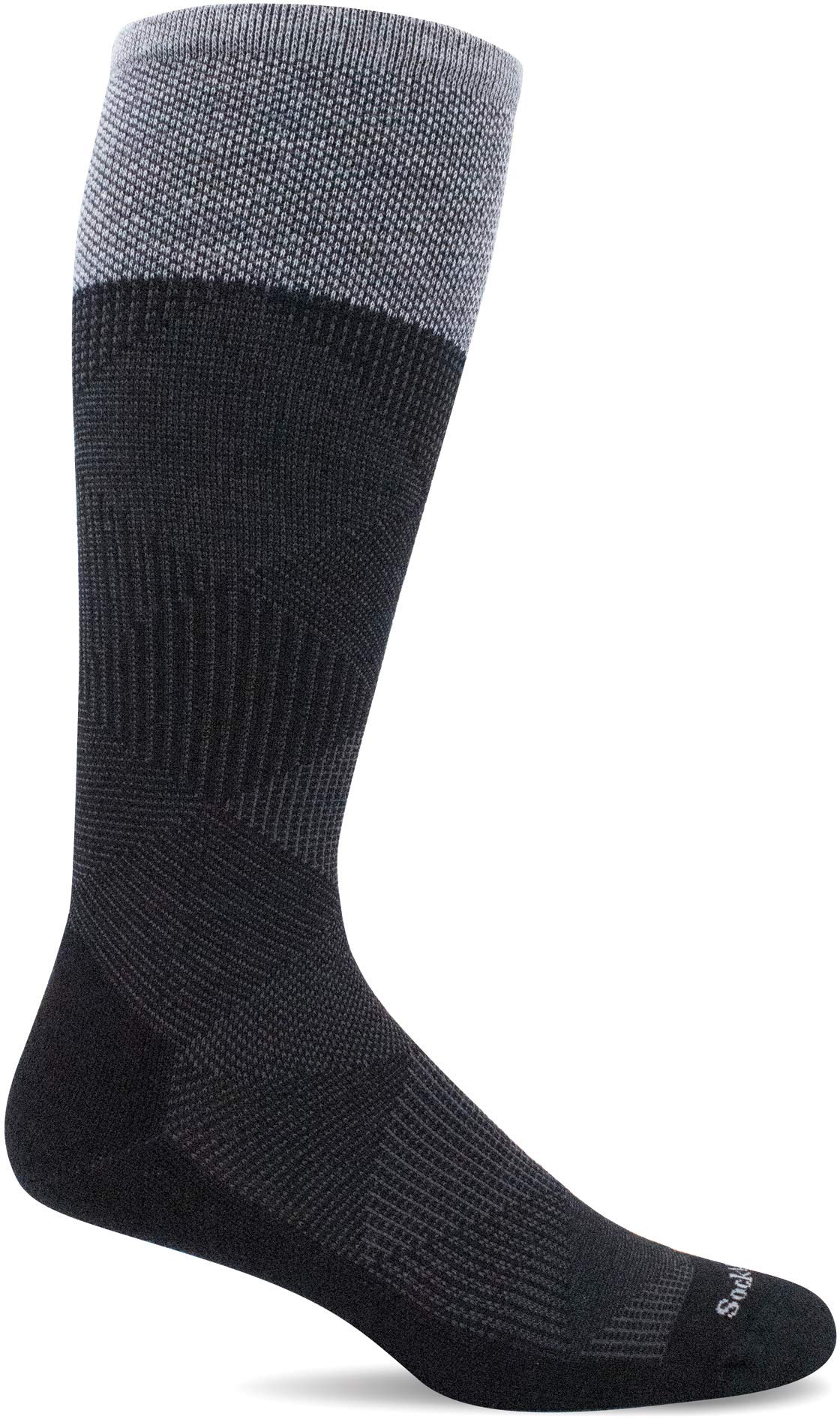 Sockwell Men's Diamond Dandy Moderate Graduated Compression Sock, Black - M/L