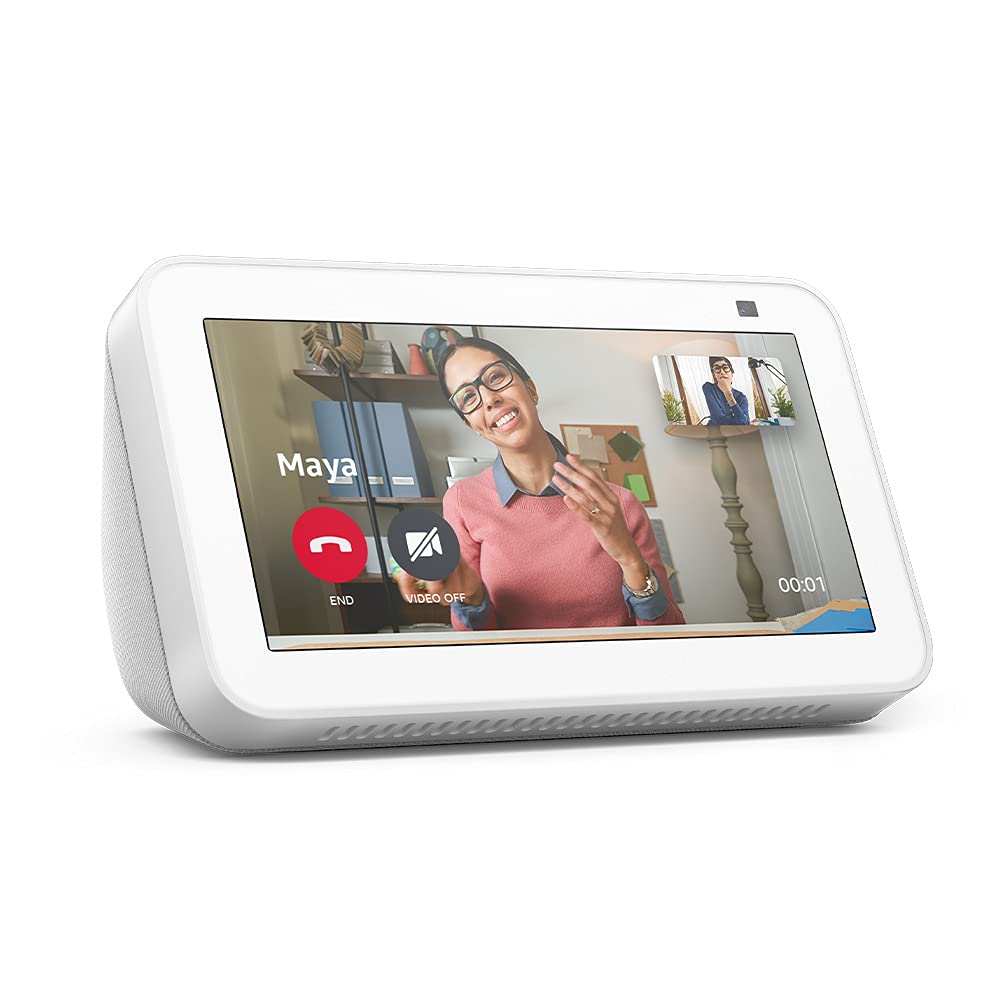 Certified Refurbished Echo Show 5 (2nd Gen, 2021 release) | Smart display with Alexa and 2 MP camera | Glacier White