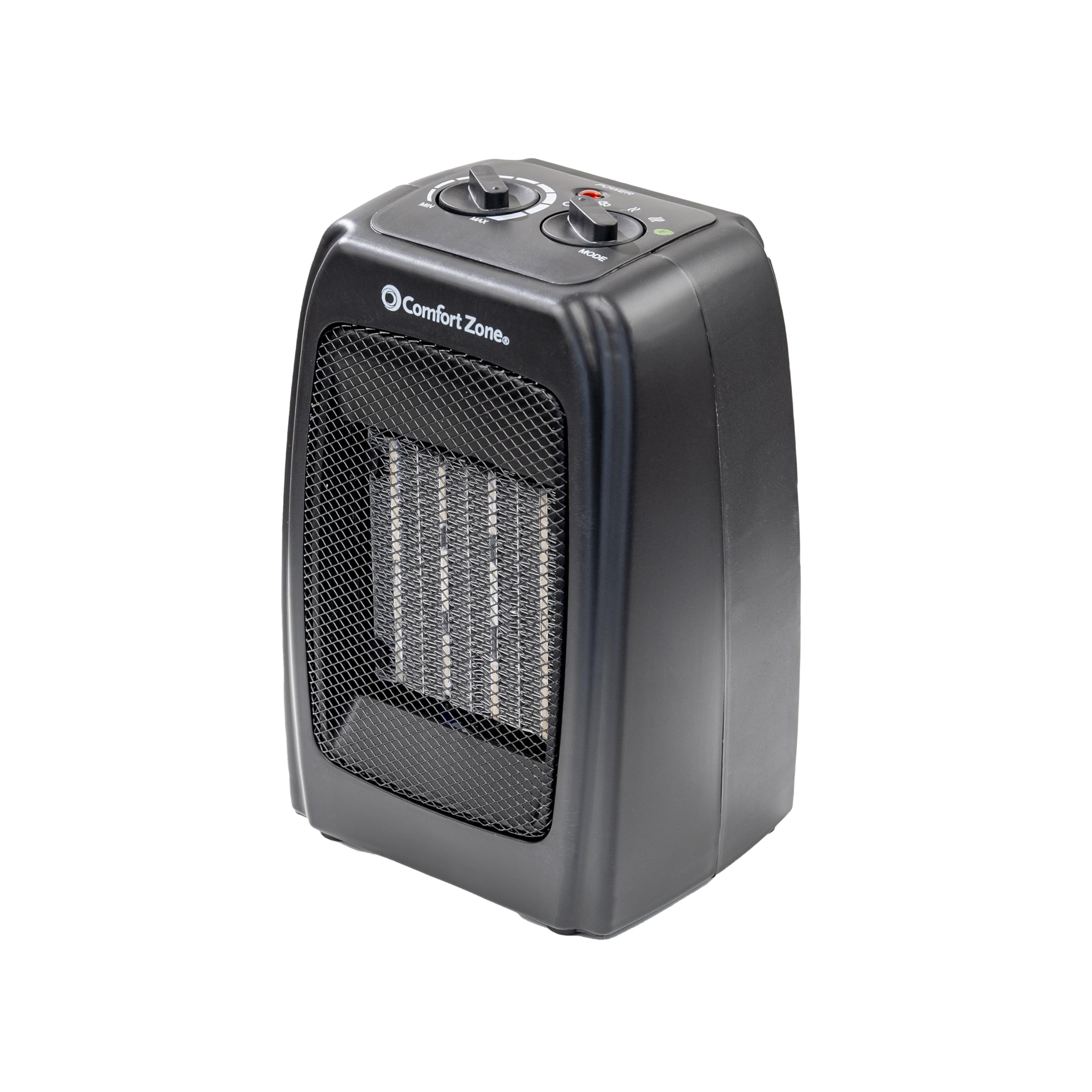 Comfort Zone CZ442E Personal Energy Save Ceramic Heater - 1500W Portable with Adjustable Thermostat, Tip-Over Switch & Overheat Protection, Black