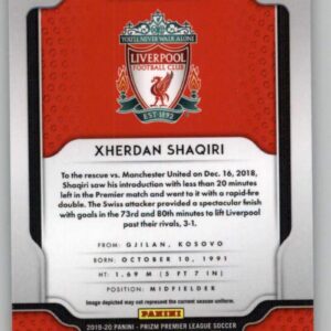 2019-20 Panini Prizm Premier League #94 Xherdan Shaqiri Liverpool FC Soccer Card