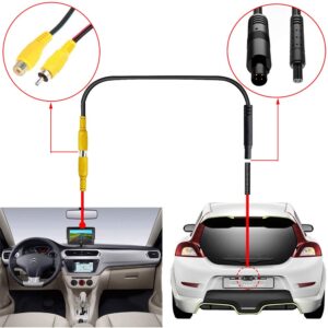 eHANGO Car Rear View Camera with 4 Pin to RCA Cable Bracket License Plate Lights Housing Mount for Nissan Versa Nissan Tiida Nissan Livina Pulsar Nissan Latio Nissan 350Z 370Z (8 LED Angle)