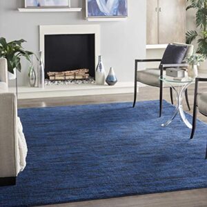 nourison essentials indoor/outdoor midnight blue 7' x 10' area rug, easy cleaning, non shedding, bed room, living room, dining room, backyard, deck, patio (7x10)