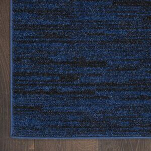 Nourison Essentials Indoor/Outdoor Midnight Blue 7' x 10' Area Rug, Easy Cleaning, Non Shedding, Bed Room, Living Room, Dining Room, Backyard, Deck, Patio (7x10)