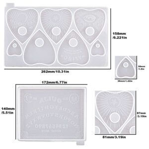 RESINWORLD Ouija Board and Planchette Resin Molds, 2PCS Gothic Epoxy Resin Silicone Molds for Ouija Board Game, Pendant, Resin Crafts