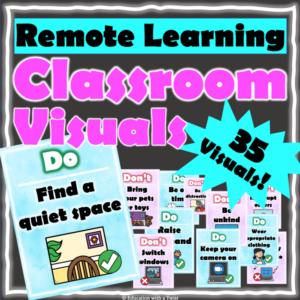 online remote learning classroom rules visuals