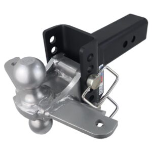 shocker xr combo ball mount hitch with sway control tabs, fits 2" hitch 4" drop / 4" rise