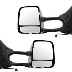 Door Towing Mirror Set of 2 - Manual-Telescoping - Compatible with 2005 - 2018 Nissan Frontier