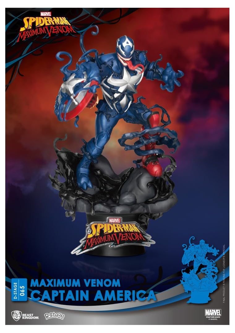 Beast Kingdom Maximum Venom: Captain America DS-065 D-Stage Statue, Multicolor