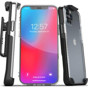 Encased Showcase Series Designed for iPhone 12 PRO MAX Belt Clip Case with Holster (Slim Fit) Transparent Back Protective Cover (2020 Release)