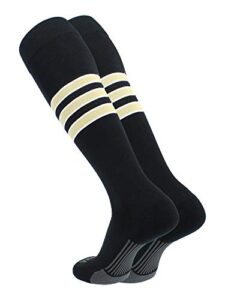 tck performance baseball/softball socks (black/white/vegas gold, medium)