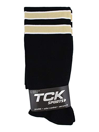 TCK Performance Baseball/Softball Socks (Black/White/Vegas Gold, Medium)