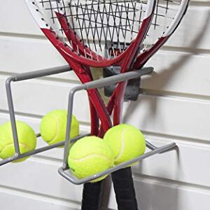 Tennis Racket, Wall Mount Ball Display Racks, for Badminton/Tennis/pingpong Racquet Holder, Garage Organizer,Sports Storage Station