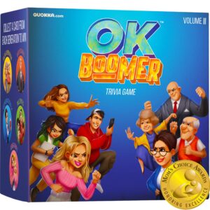 quokka ok boomer family games for kids and adults - board games for family night - trivia card games for adults & family volume ll - fun party millennials vs boomers game for ages 15+