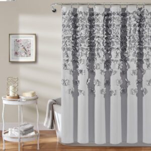 Lush Decor Lucia Shower Curtain, 72" x 72", Light Gray