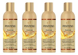 pantene pro-v gold series leave-on detangling milk treatment, 3.0 fl oz travel (4 count)