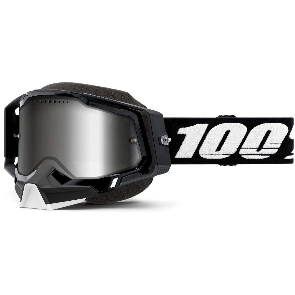 100% Racecraft 2 Snowmobile Anti-Fog Goggles - Powersport Racing Protective Eyewear (ST-KITH - Mirror Red Lens)