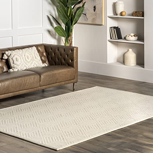 nuLOOM Natural Textured Suzanne Area Rug, 10x14, Cream