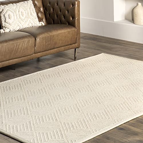 nuLOOM Natural Textured Suzanne Area Rug, 10x14, Cream