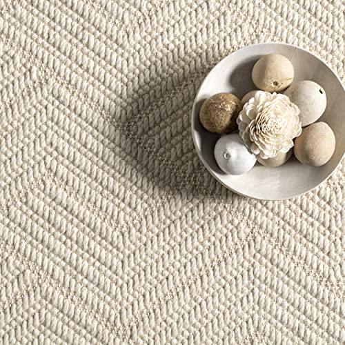 nuLOOM Natural Textured Suzanne Area Rug, 10x14, Cream