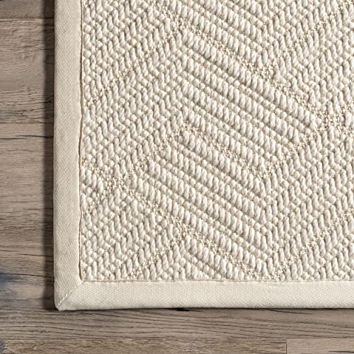 nuLOOM Natural Textured Suzanne Area Rug, 10x14, Cream