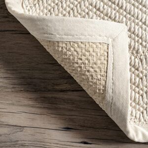 nuLOOM Natural Textured Suzanne Area Rug, 10x14, Cream