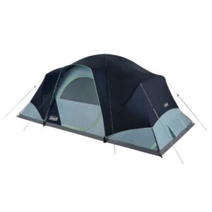 coleman skydome tent xl, 8/10/12 person camping tent, blue nights