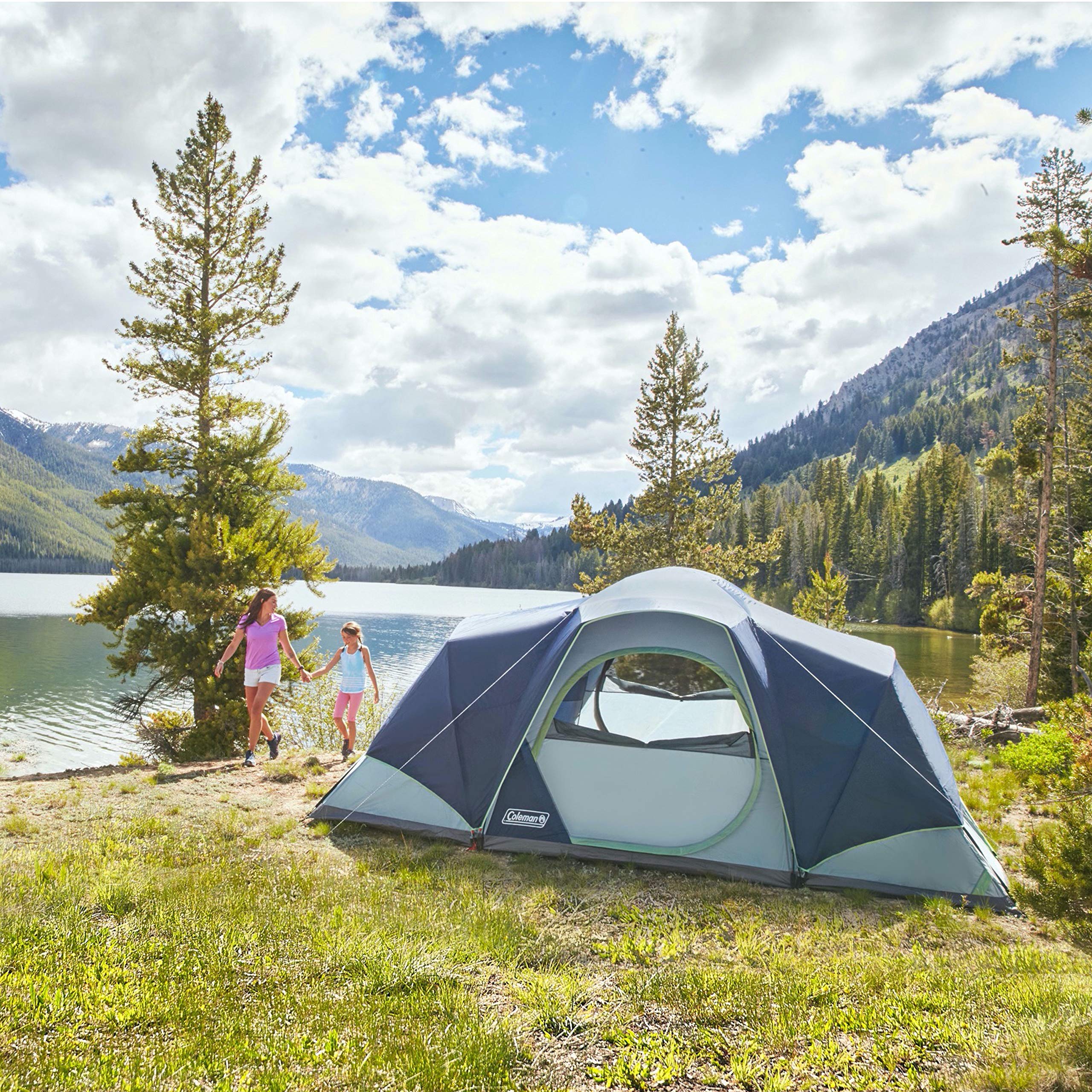 Coleman Skydome Tent XL, 8/10/12 Person Camping Tent, Blue Nights